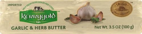 kerrygold Imported Garlic and Herbed Butter AllNatural Butter Made with Milk from GrassFed Cows, Sweet, 3.5 Ounce