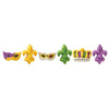 Mask, Crown and Fleur De Lis Edible Sugar Cake Toppers, 24 Count
