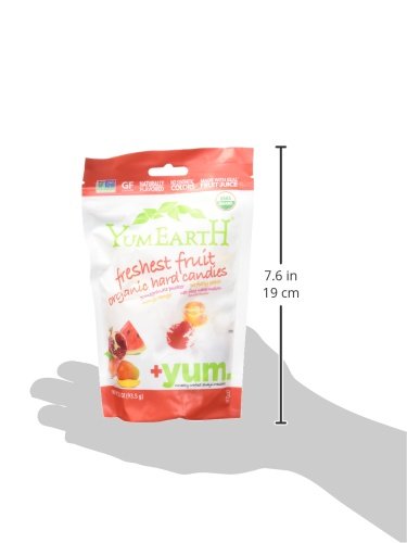 Yummy Earth Organic Candy Drops, Freshest Fruit, 3.3-Ounce Bags ( Packaging May Vary ) (Pack Of 6)