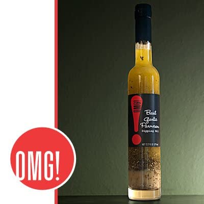 OMG! Gourmet Basil Garlic Parmesan Dipping Oil | As found in Pike Place Market (Delicious, Perfect for breads, veggies, salads,
