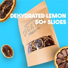 Small Batch Cocktail Garnish Co. Dehydrated Lemon Wheel - 50+ Slices, Glass, 3oz