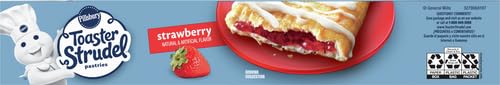 Pillsbury Toaster Strudel Frozen Pastries, Strawberry, 6 Ct, 11.7 oz