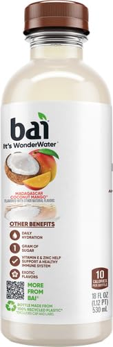 BAI Antioxidant Infusion, Madagascar Coconut Mango Drink, 18 Fl Oz