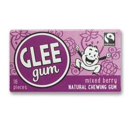 Glee Gum All Natural Mixed Berry Gum, Non GMO Project Verified, Eco Friendly, 16 Piece Box, Pack of 12