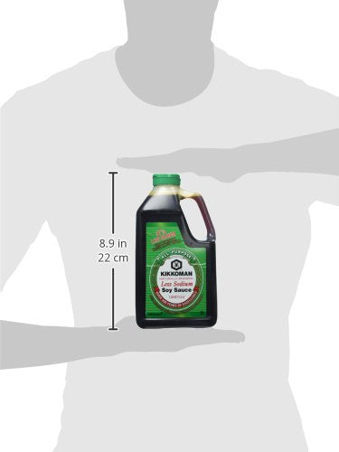 Kikkoman Soy Sauce, Traditionally Brewed, Less Sodium, 40.57 Fl Oz, Model 220-00711