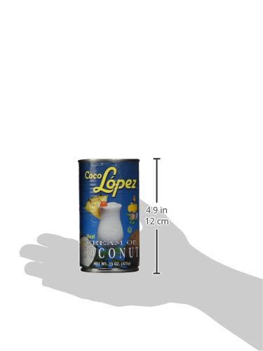 Coco Lopez Real Cream of Coconut - 15 Ounce Can - Original Fresh Coconut Cream - 6 Pack