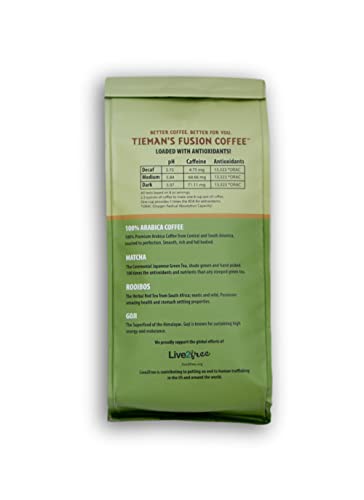 Tiemans Fusion Coffee Low Acid Decaf Ground 10 Ounce Bag Pack of 6