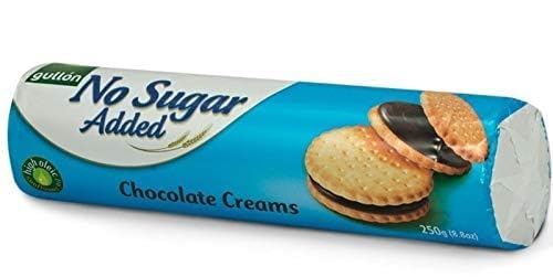 Gullon Sandwich Cookie Chocolate Cream, NO Sugar Added - 8.8 oz 250g (Pack of 3)