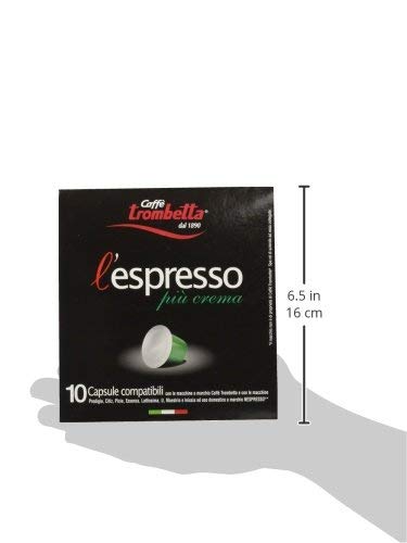 Trombetta lespresso Piu Crema  10 Count (Pack of 8)