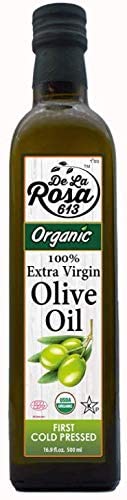 De La Rosa Organic Extra Virgin Olive Oil & White Balsamic Vinegar, 100% Pure, Raw & Unfiltered, Vegan, Kosher, Non-Gmo & Gluten