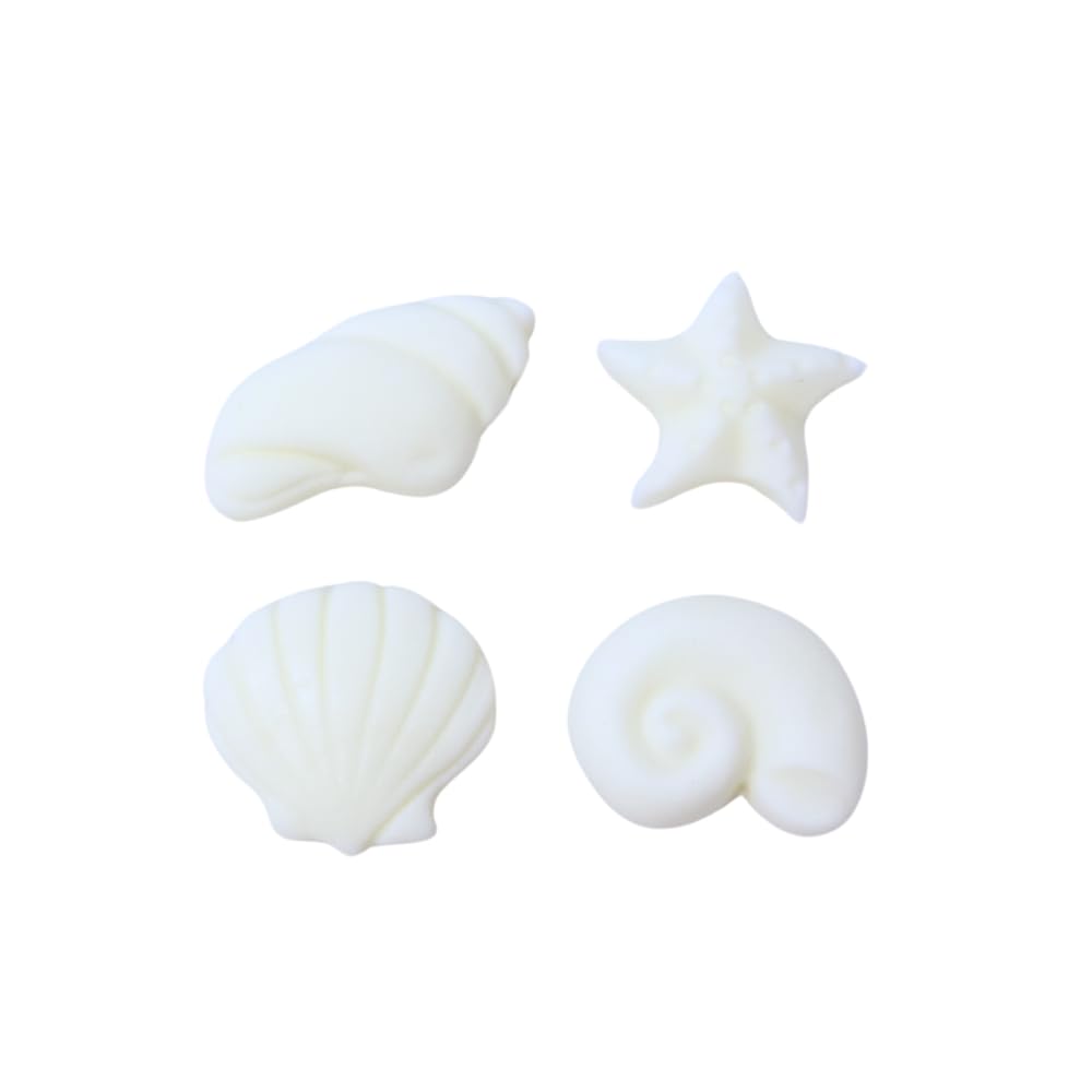 Oasis Supply Seashells And Starfish Sugar Decorations, Cupcake Toppers, 12 Count