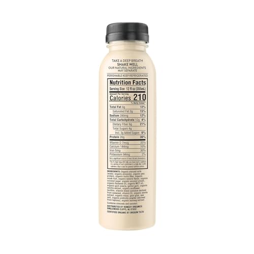 Remedy Organics Vanilla Dream Power 12-Pack | Plant Based MCT Oil Protein Shakes, Ready to Drink | USDA Organic, Vegan, Gluten F