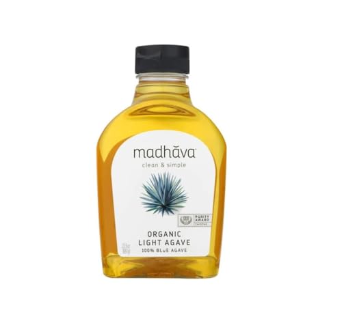 MADHAVA Organic Light Agave (92 oz, Pack of 2), Liquid Sugar Alternative, 100% Pure Organic Blue Agave Nectar, Vegan, Non-GMO, N