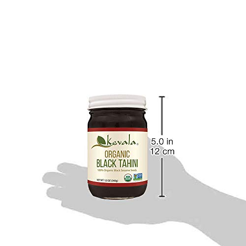 Kevala Organic Black Sesame Tahini, 12 Oz (Pack of 3) - High-Quality, Nutritious Spread for Healthy Cooking and Baking