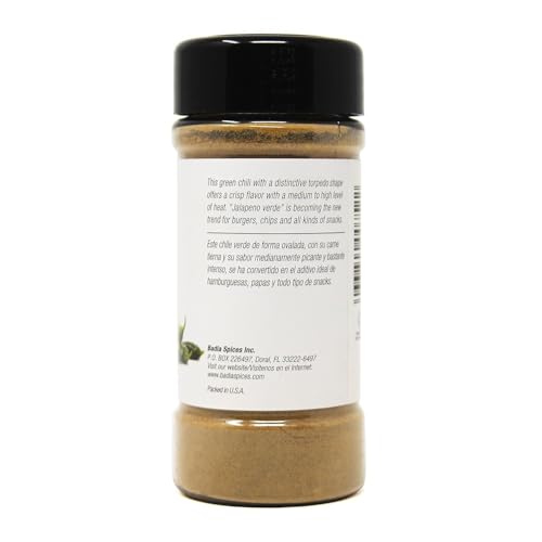 Badia Ground Jalapeno, 2 oz - Green Chili Powder Jalapeo Spice - Zesty Flavor, Medium Heat for Tacos, Meats, Salsa & Chili