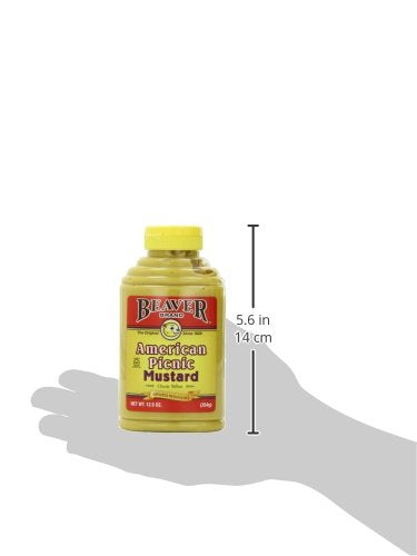 Beaver American Classic Yellow Mustard, 12.5 Ounce Squeeze Bottle (Pack Of 6)