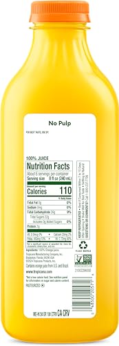 Tropicana Pure enhanced 100% Orange Juice Original  No Pulp  No Sugar Added  46 fl oz bottle