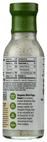 Briannas Organic Rich Poppy Seed Dressing, 10 Fluid Ounce (Pack Of 6)
