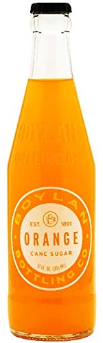 Boylan Pure Cane Sugar Soda Pop, Orange, 12 Fl Oz, Pack of 12 Glass Bottles