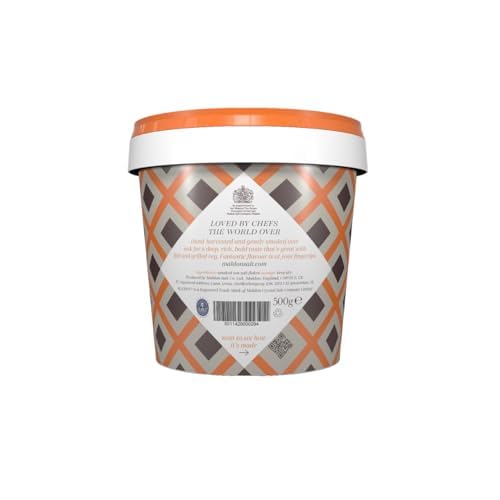 Maldon Smoked Sea Salt Flakes, Gourmet Pyramid Crystals, 1.1 lb Bulk Tub, Kosher, Handcrafted