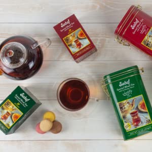 Sadaf Cardamom Tea Loose Leaf Tin 16 Oz - Special Blend Cardamom Ceylon Black Tea - Product Harvested In Sri Lanka