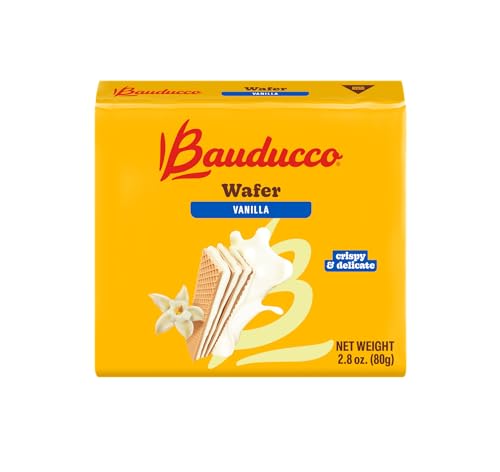 Bauducco Wafer Cookies, Vanilla, 28 Oz (Pack Of 10) - Crispy Layered Wafers With Rich Vanilla Cream Filling - Indulgent Sweet Sn