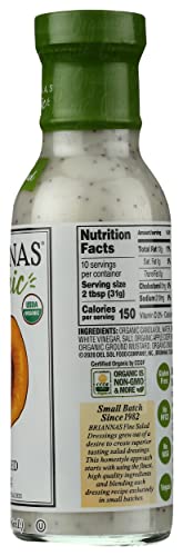 Briannas Organic Rich Poppy Seed Dressing, 10 Fluid Ounce (Pack Of 6)