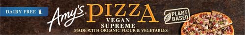 Amys Frozen Pizza, Supreme Vegan Pizza, Made With Organic Flour and Vegetables, Frozen Meals, 14.0 Oz