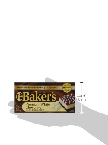 Baker's Premium White Chocolate Baking Bar, 4oz (Pack of 4) - Perfect for Baking and Desserts