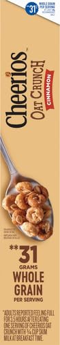 Cheerios Oat Crunch Cinnamon Oat Breakfast Cereal, Family Size, 24 oz