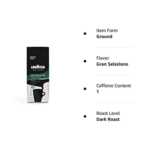 Lavazza Italian Roast Ground Coffee 12Oz Bag, Extra Dark Roast (Pack Of 1) - Package May Vary