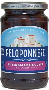 Peloponnese Pitted Kalamata Olives in Balsamic Brine, All Natural, No Artificial Ingredients, Gluten Free & Non-GMO, 6 Ounce (Pa