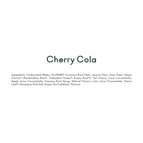 OLIPOP Prebiotic Soda Pop, Cherry Cola, 12oz (Pack of 12), Gluten Free, Vegan, Packed with Prebiotics and Fiber