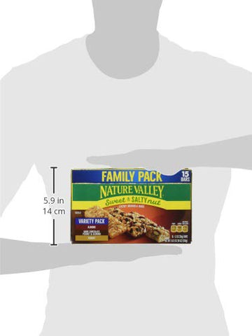 Nature Valley Granola Bars Sweet & Salty Nut Peanut Almond Dark Chocolate 15 Ounce