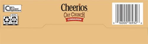 Cheerios Oat Crunch Cinnamon Oat Breakfast Cereal, Family Size, 24 oz