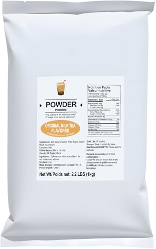 Soeos Milk Tea Flavored Powder (3-in-1), 2.2 lbs (1kg) - Instant Bubble Tea Mix with Creamer & Sugar, Easy to Prepare, Perfect f