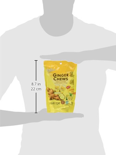 5 Packs Of Prince Of Peace 100 Percent Natural Ginger Candy Chews (Lemon, 4 Ounce)