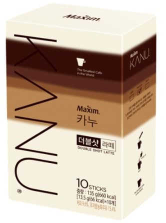Alliving Kanu Maxim Latte Instant Coffee Double Shot, 1 Count (Pack of 1), 13.5g x 10T
