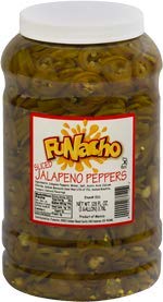 FUNacho Pickled Jalapeno Peppers - 1 Gallon Jar, 128 Ounces, Medium Size, Natural Flavoring