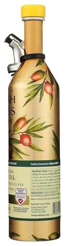 Fresh Press Farms Cold Pressed High Polyphenol Pure Gold Extra Virgin Olive Oil  16.4 Fl Oz  Georgia Grown  100% American Made  Unrefined  Certified Whole30  Non-GMO  Keto  Paleo  Gluten Free
