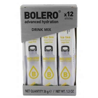 BOLERO Sugar Free Drink Mix Packets, Iced Tea Lemon Flavor, 36 Singles On-the-Go Packets, 12 Count (Pack of 3)
