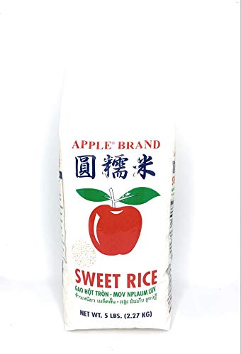 Apple (USA) Sweet Sticky Rice, 5 Lbs (Pack of 1) Product of U.S.A.