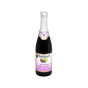 Martinellis Gold Medal Fruit Flavored Apple Sparkling Fruit Juice 25.4Oz Glass Bottle Select Flavor Below (Apple-Grape)