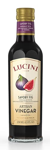 Lucini Italia Savory Fig Balsamico Artisan Vinegar, Aged Balsamic, Non-GMO, Whole30 Approved, 250mL, Pack of 6