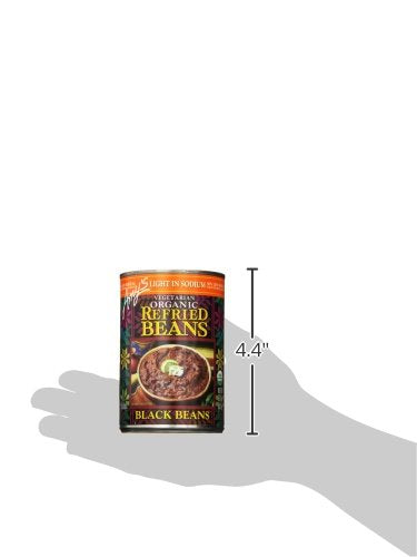 Amys Organic Refried Black Beans, Light in Sodium, Vegan, Gluten Free, 15.4 Oz (6 Pack), Model 000558