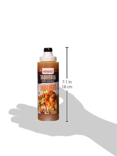 Herdez Taqueria Street Sauce, Habanero, Fiery Hot Taco Sauce, 9 oz Squeeze Bottle, 8 Pack