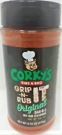 Corky's Ribs and BBQ Grip N Rub It Original Seasoning 9.52 oz Bar-B-Q Barbecue