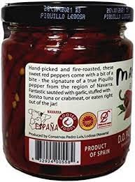 Matiz Piquillo Peppers, Denomination of Origin Lodosa, 7.6 oz, 6 Jars