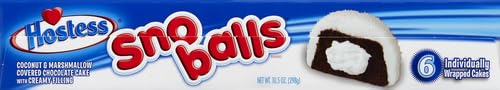 Hostess SnoBalls, 6 Count (Color May Vary by Season), 10.5 Ounce