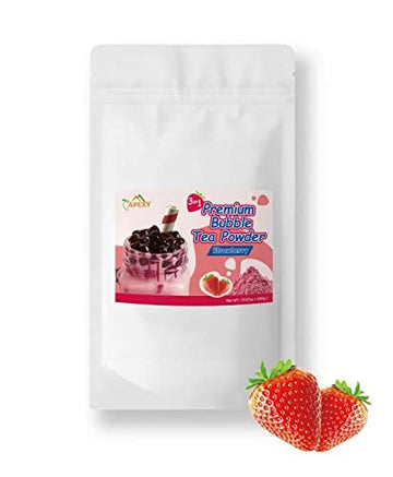 Apexy Premium Strawberry Bubble Tea Powder, 15.87 Oz, Instant 3-In-1 Smoothie Mix, Hot Or Cold Drinks, Made In Taiwan